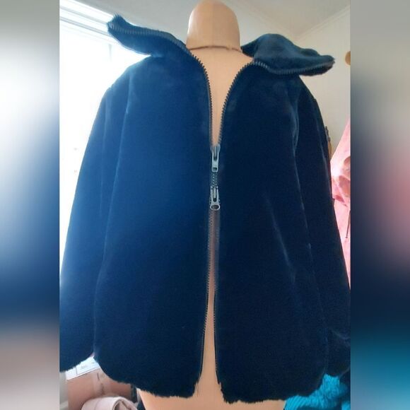Vintage Leslie Fay | Faux Fur Jacket  Black Jacket Size S - Picture 3 of 8